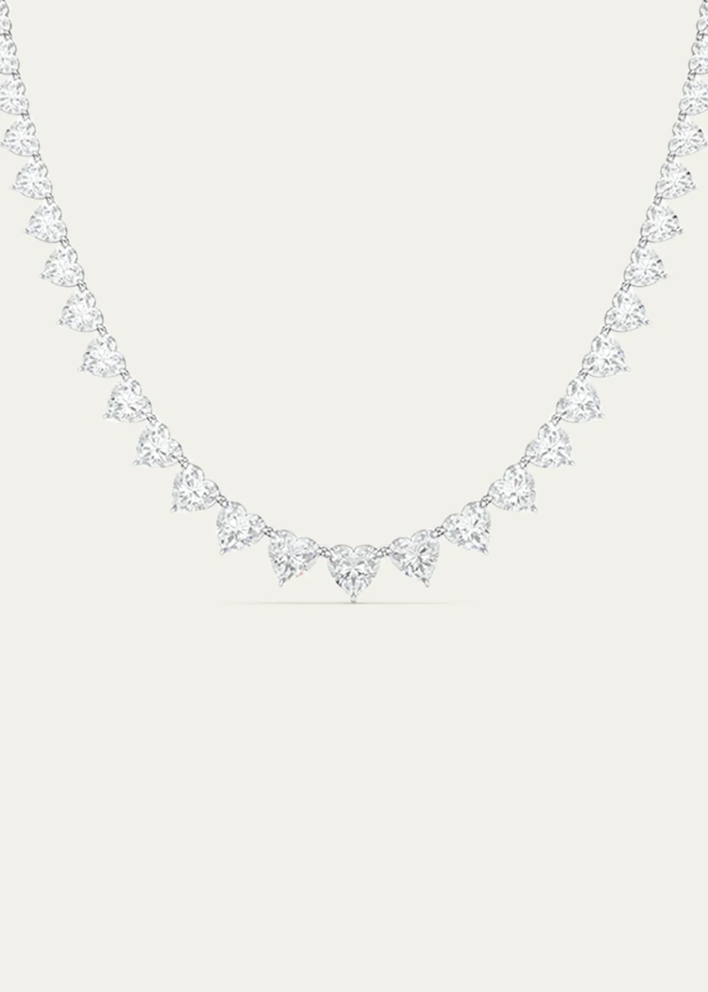 HauteCarat18K Graduated Heart Shape Lab Grown Diamond Necklace