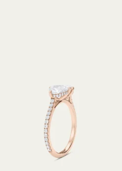 HauteCarat18K Heart Lab Grown Diamond West Pave Twin Ring
