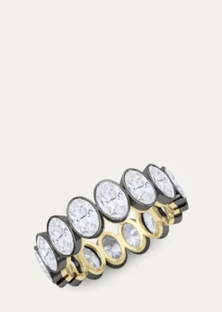 HauteCarat18K Oval Cut Bezel Lab Grown Diamond Eternity Band, 7.5tcw