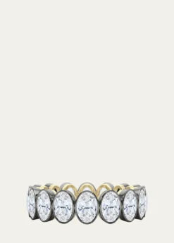 HauteCarat18K Oval Cut Bezel Lab Grown Diamond Eternity Band, 7.5tcw