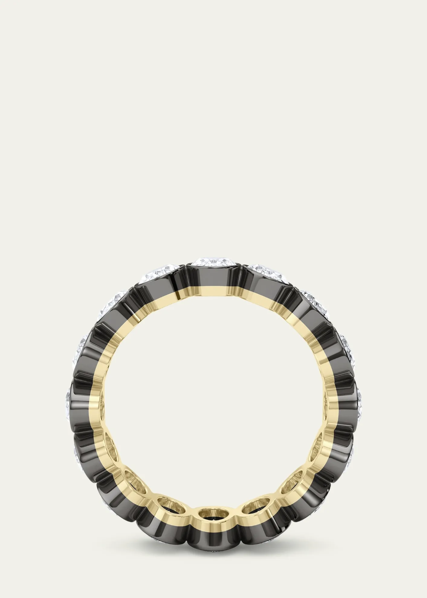 HauteCarat18K Oval Cut Bezel Lab Grown Diamond Eternity Band, 7.5tcw