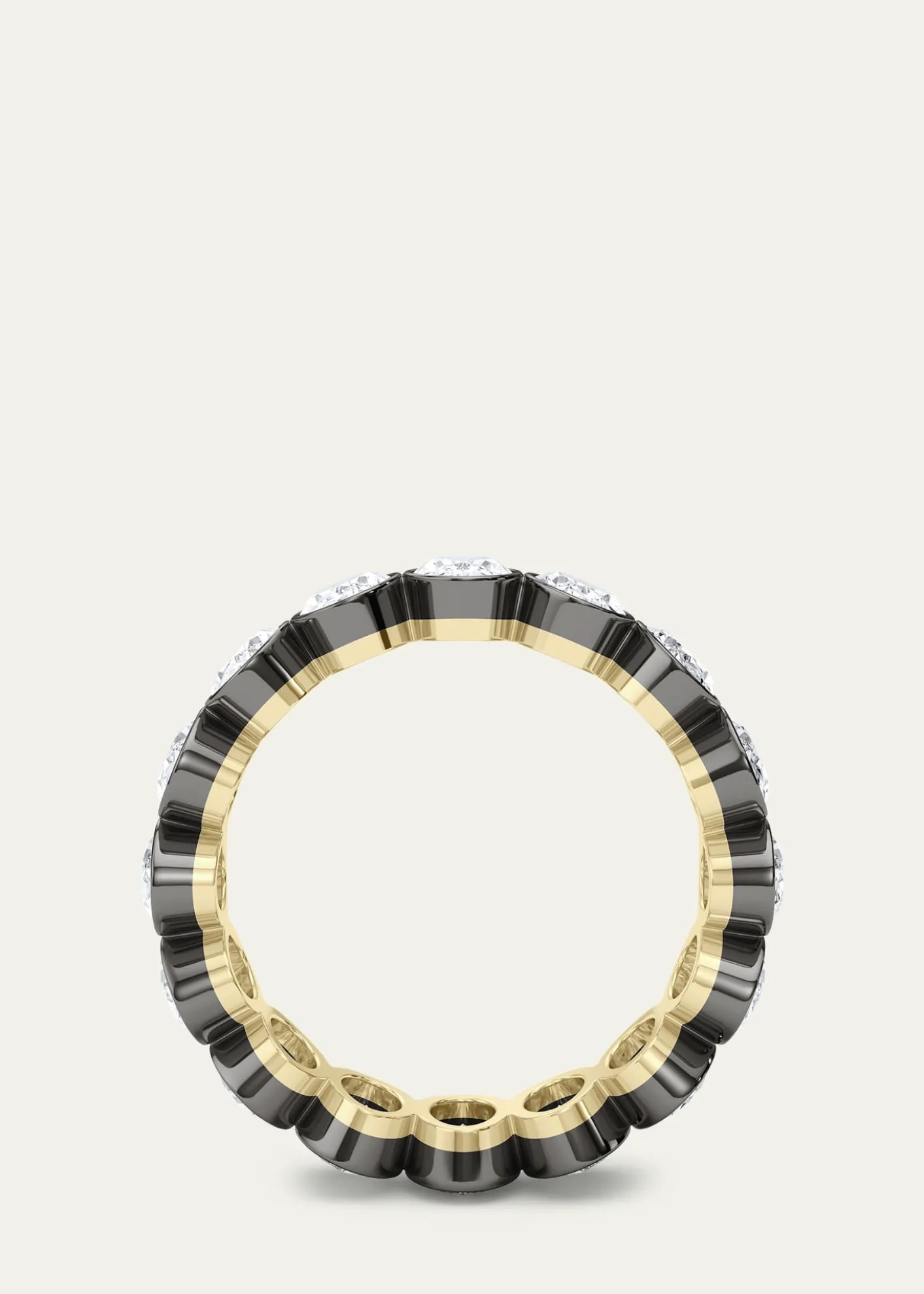 HauteCarat18K Oval Cut Bezel Lab Grown Diamond Eternity Band, 6.0tcw