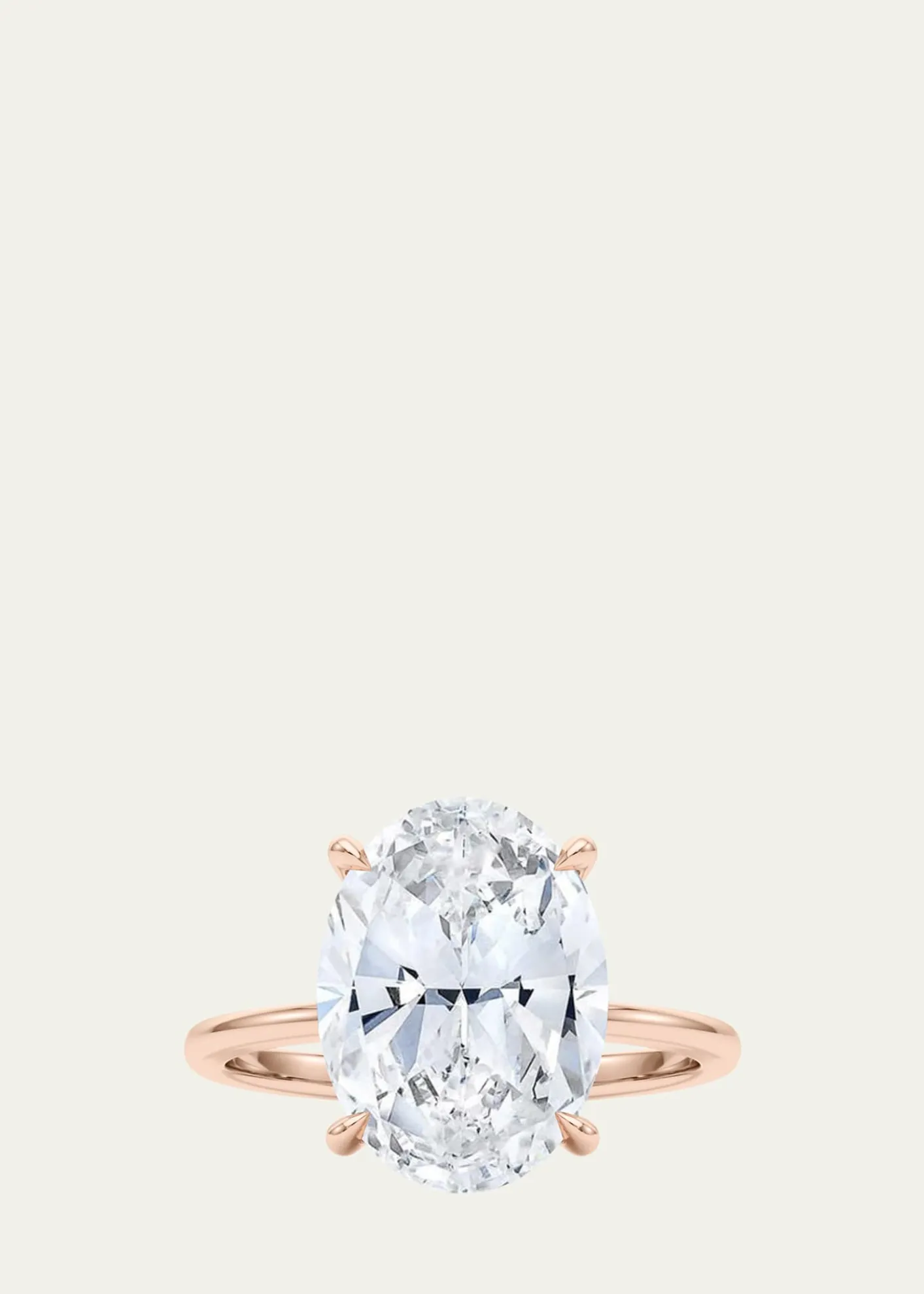 HauteCarat18K Oval Cut Hidden Halo Lab Grown Diamond Ring, 3.0tcw