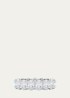HauteCarat18K Oval Cut Lab Grown Diamond Eternity Band, 7.5tcw