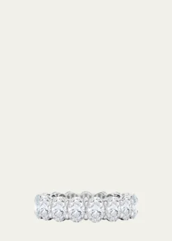 HauteCarat18K Oval Cut Lab Grown Diamond Eternity Band, 6.0tcw