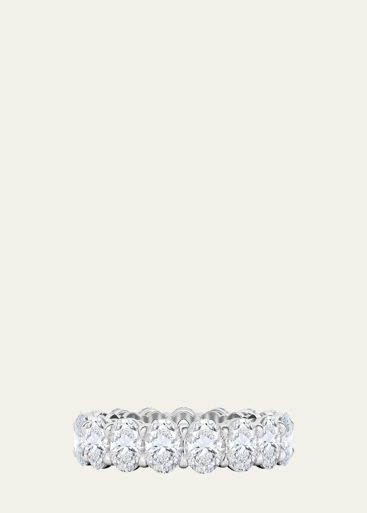 HauteCarat18K Oval Cut Lab Grown Diamond Eternity Band, 6.0tcw