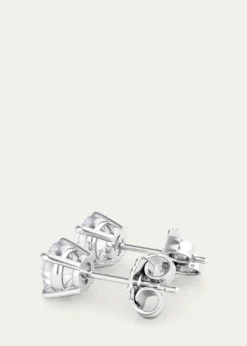 HauteCarat18K Round Brilliant Lab Grown Diamond Stud Earrings, 4.0tcw