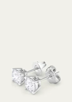 HauteCarat18K Round Brilliant Lab Grown Diamond Stud Earrings, 4.0tcw