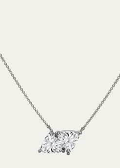 HauteCarat18K Trillion Lab Grown Diamond Twin Necklace