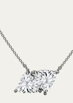 HauteCarat18K Trillion Lab Grown Diamond Twin Necklace