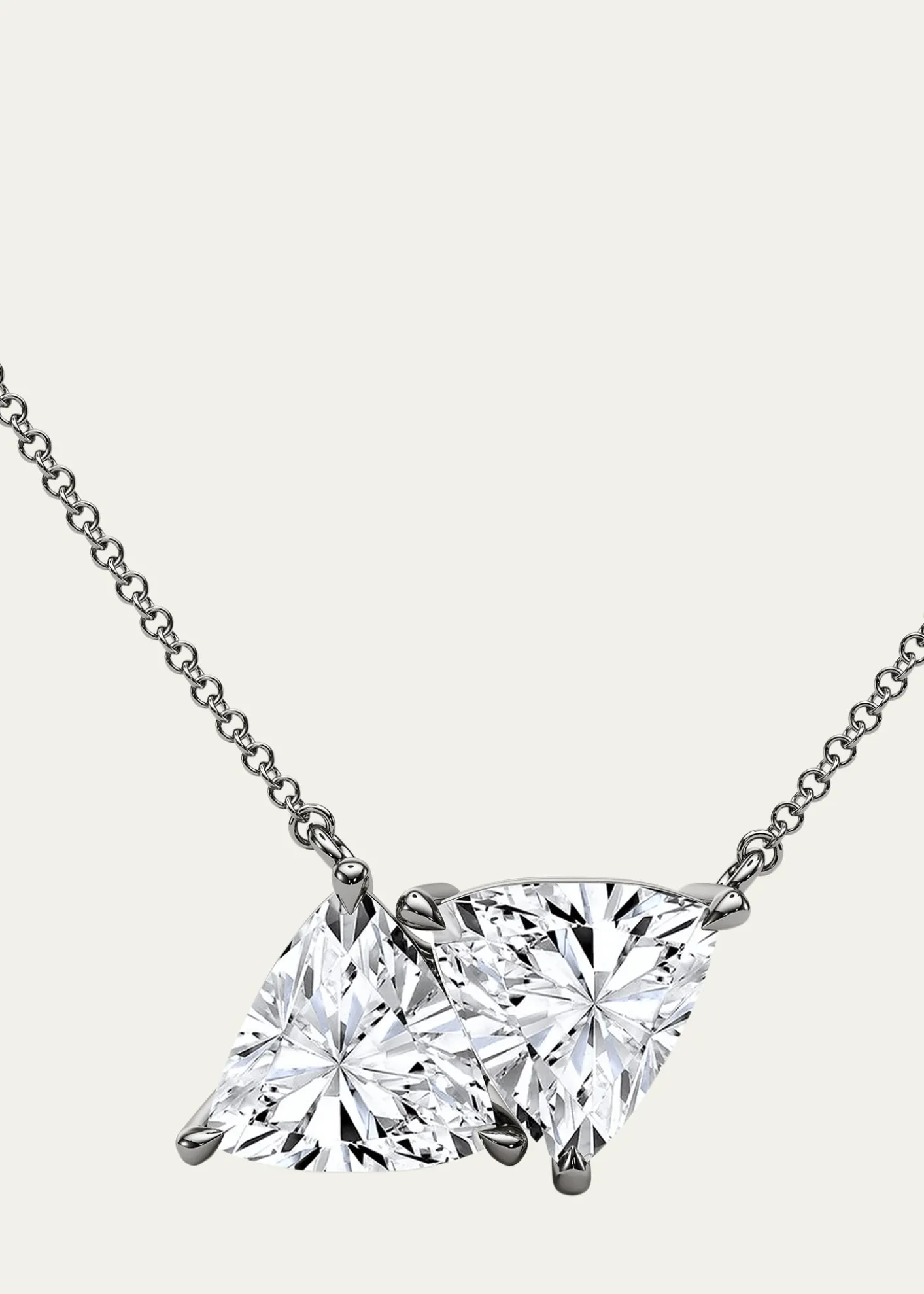 HauteCarat18K Trillion Lab Grown Diamond Twin Necklace