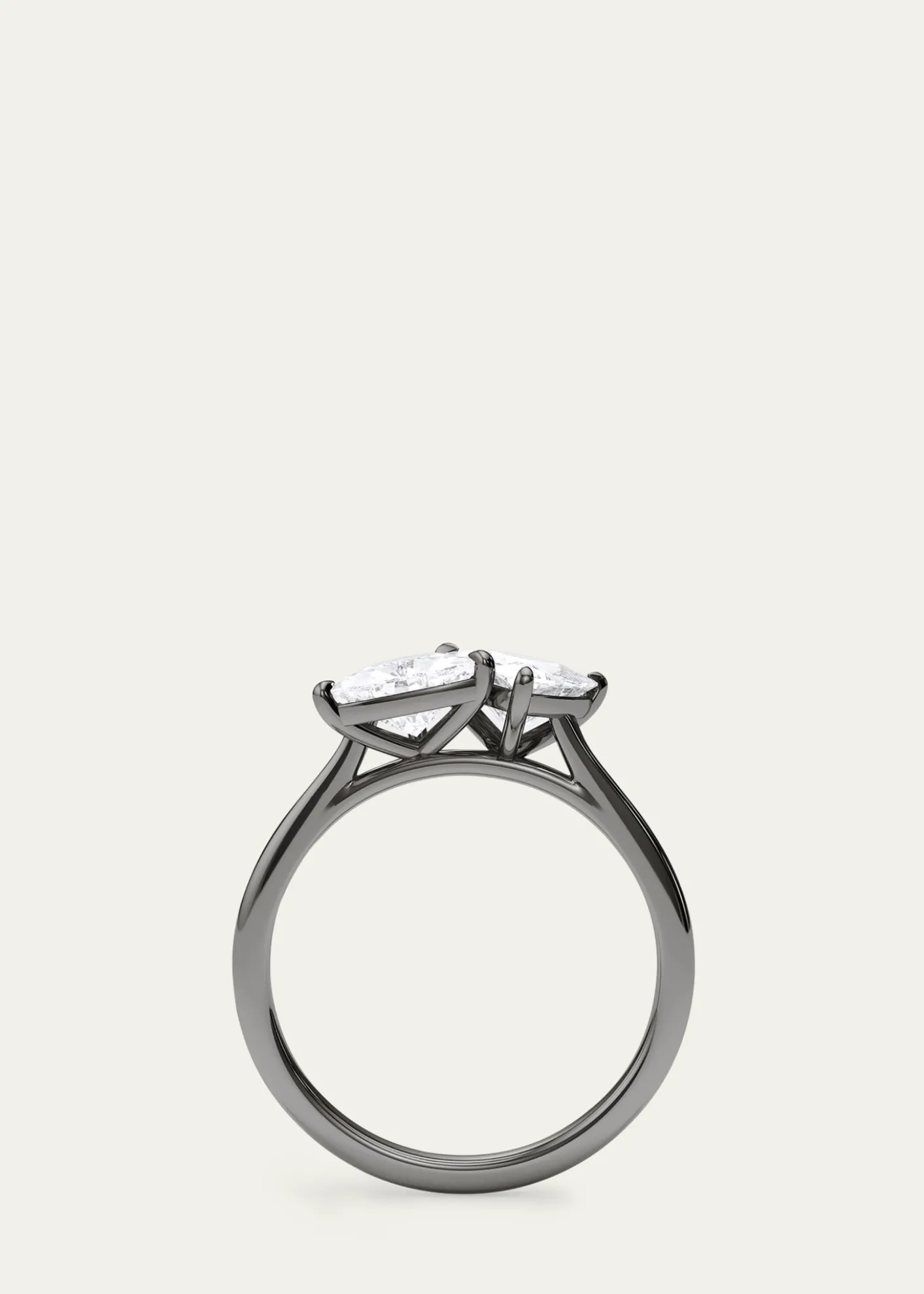HauteCarat18K Trillion Lab Grown Diamond Twin Ring