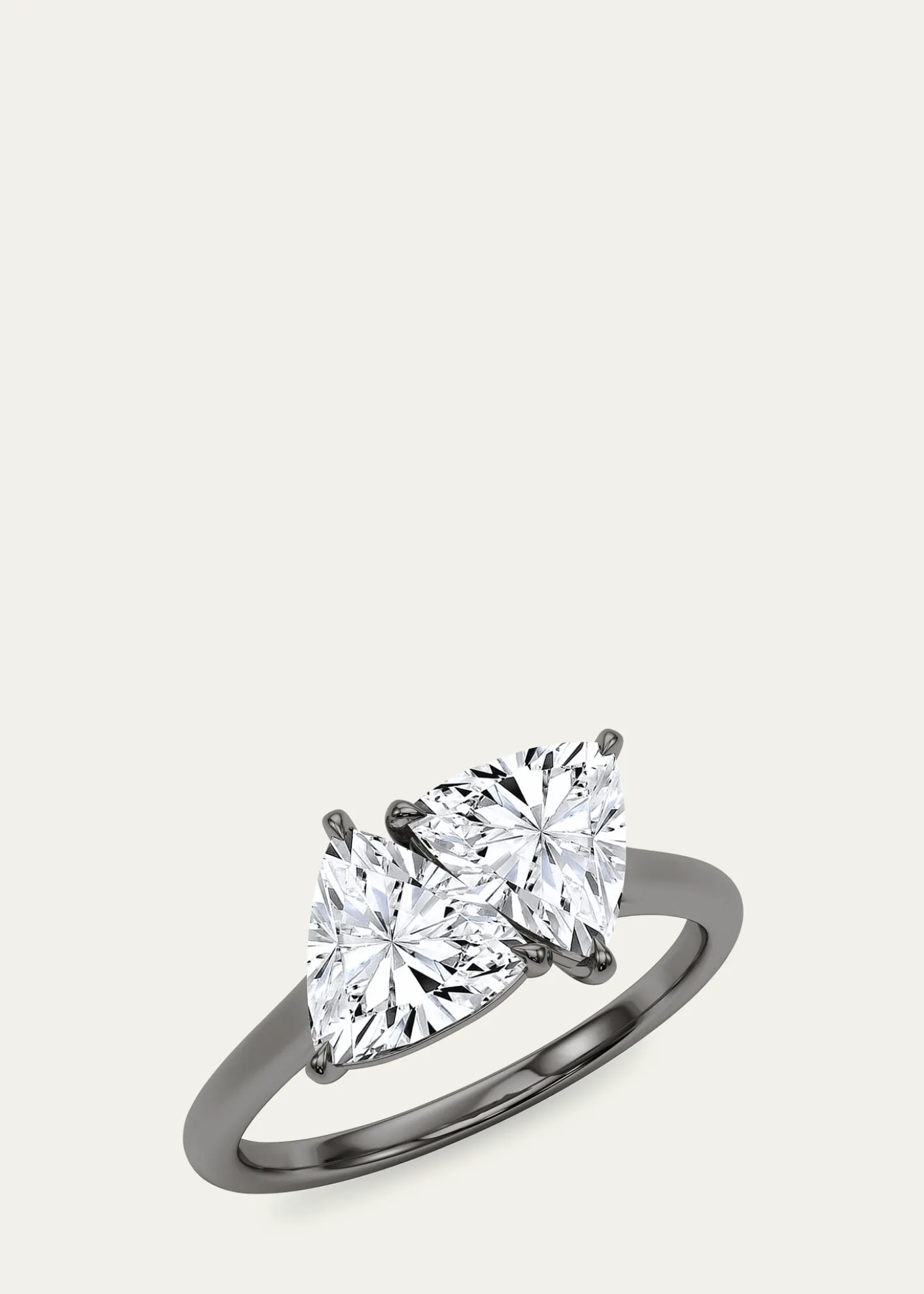 HauteCarat18K Trillion Lab Grown Diamond Twin Ring