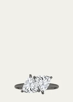 HauteCarat18K Trillion Lab Grown Diamond Twin Ring