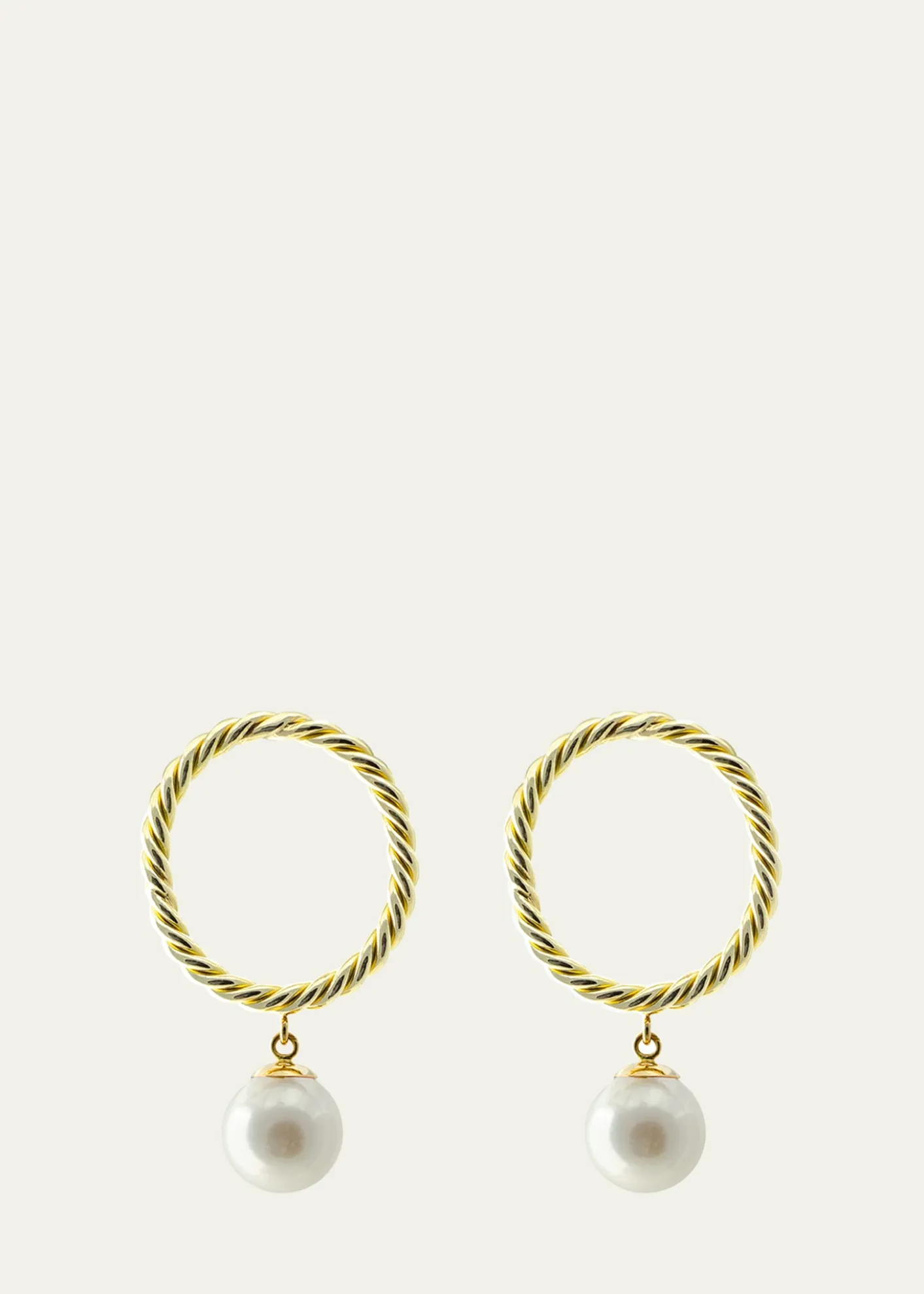 Haute VictoireAkoya Pearl Hand-Twisted 18K Yellow Gold Earrings