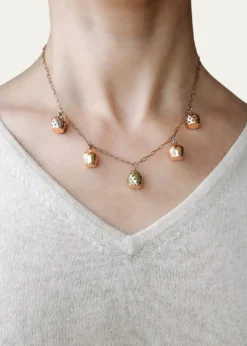 Haute VictoireColored Stone 5 Lune Necklace, 15"L