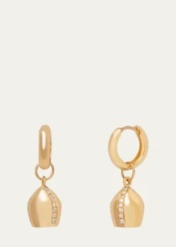 Haute VictoireDiamond Lune Hoop Earrings