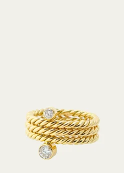 Haute VictoireHand Twisted 3 Row Diamond Ring, Size 6.5