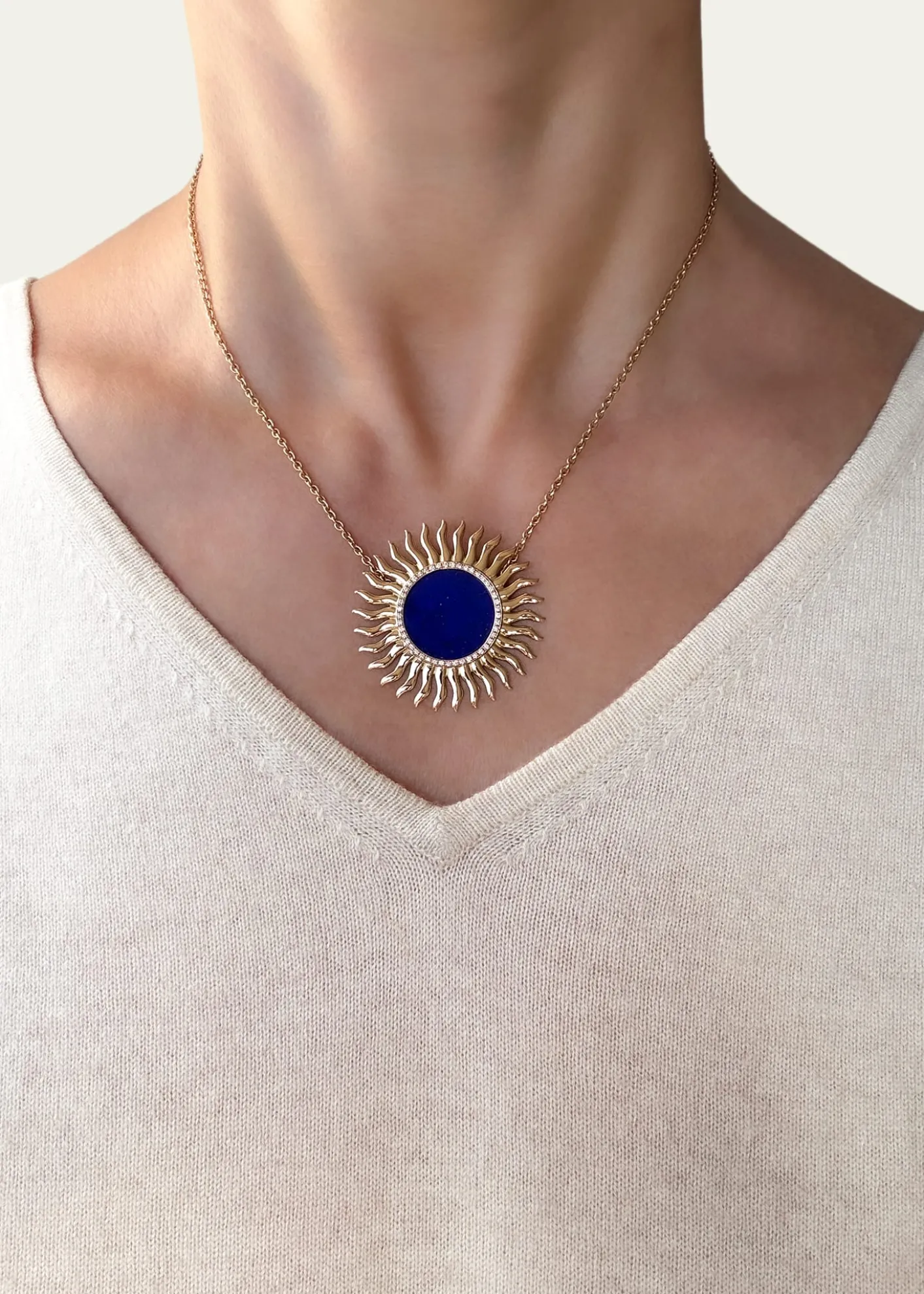 Haute Victoire18K Lapis Lazuli and Diamond Solar Necklace