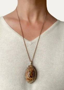 Haute Victoire14K Yellow Gold Shell and Citrine Necklace