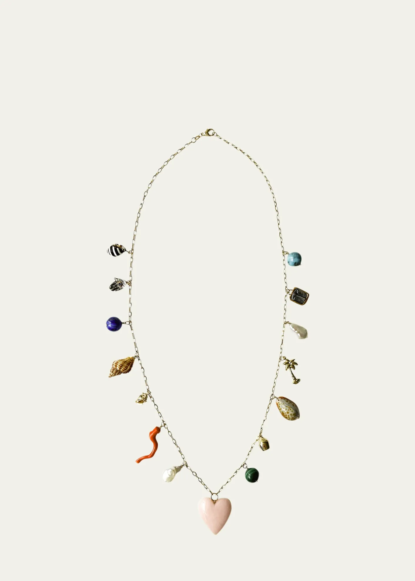 Haute VictoireLes Charmantes Opal Heart Charm Necklace