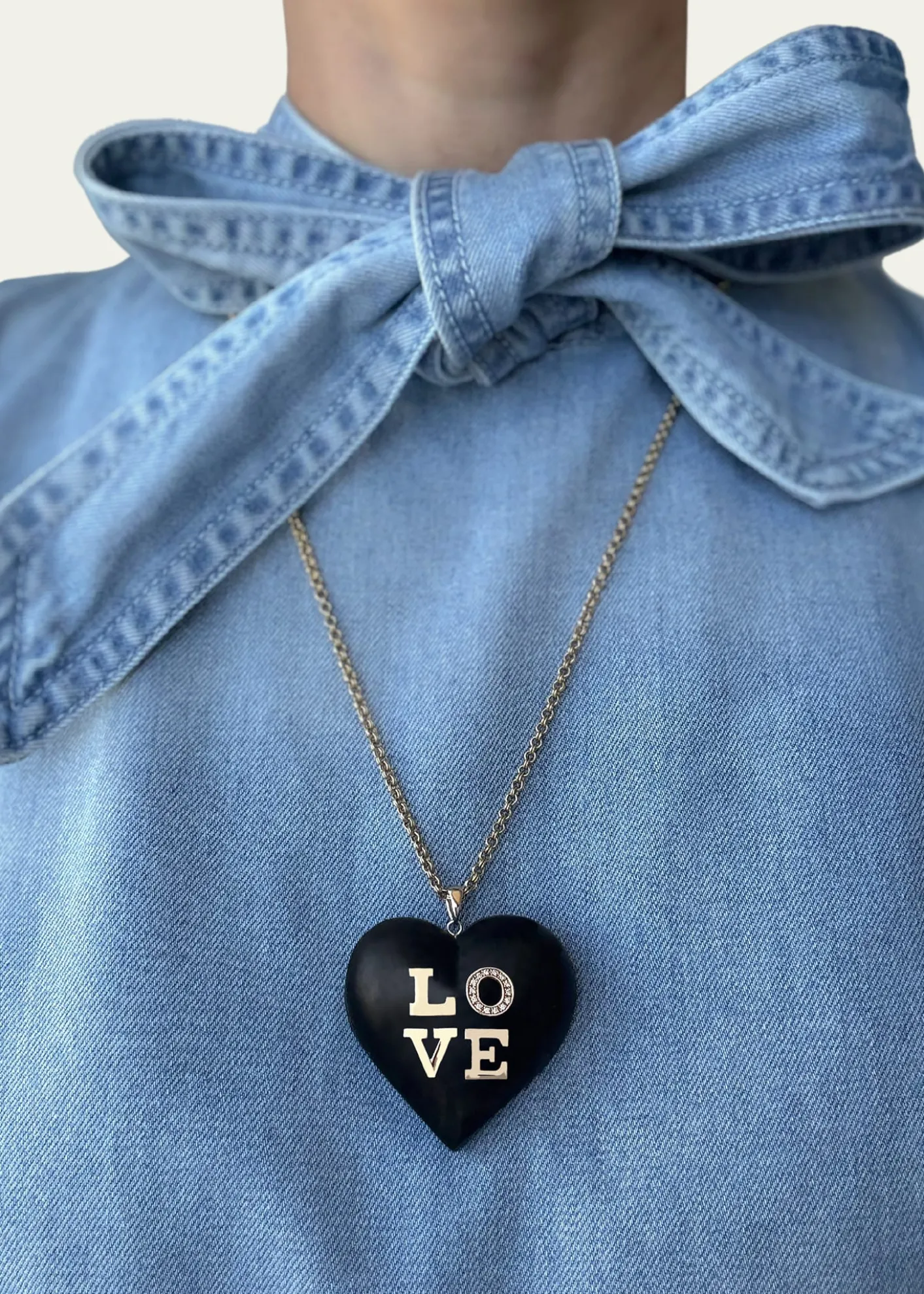 Haute VictoireLOVE Ebony and Diamond Pendant