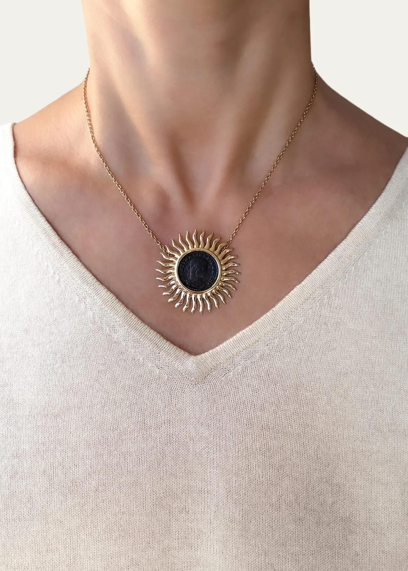 Haute VictoireSolar Necklace with Roman Coin