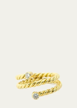 Haute VictoireToi et Moi Hand-Twisted 18K Yellow Gold Diamond Ring, Size 7