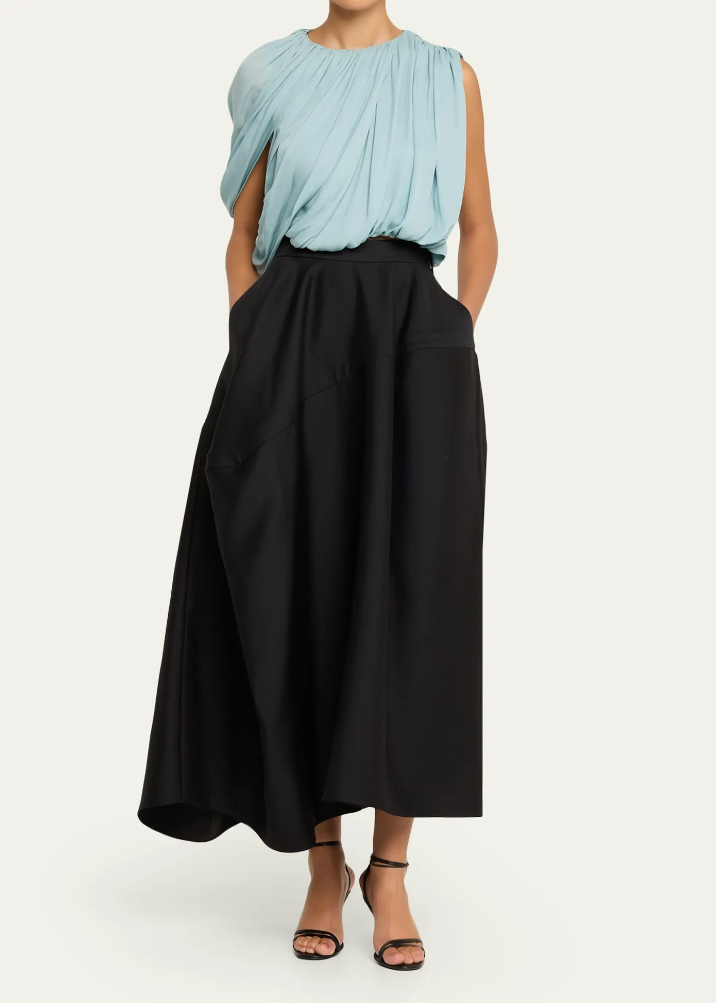 HeirlomeMarie Draped Silk Georgette Crop Top