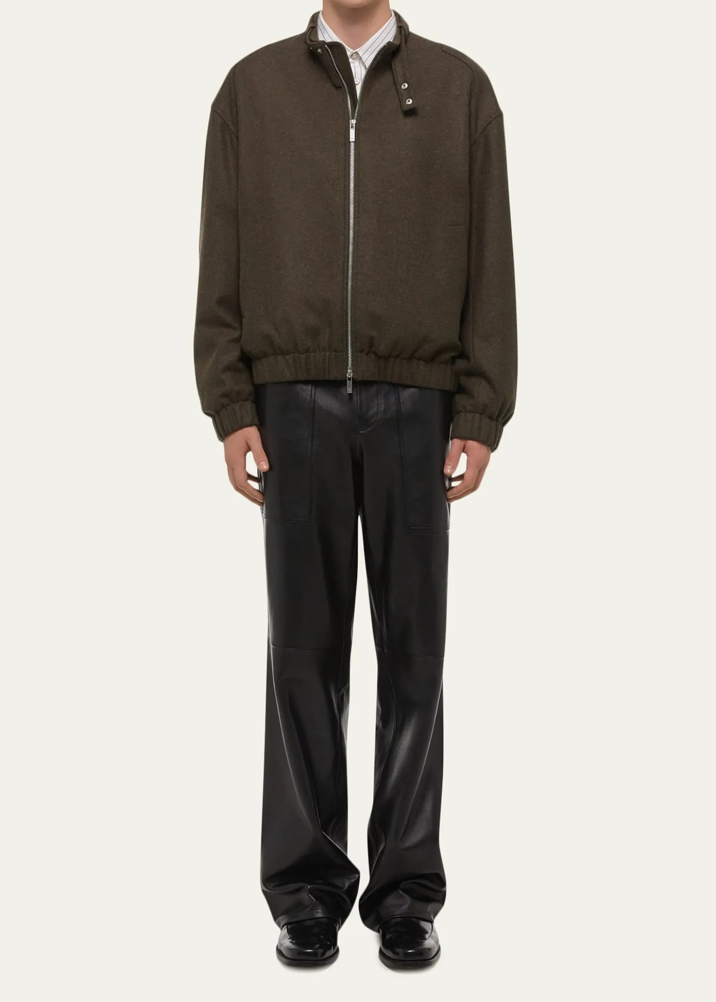 Helmut LangMen's Belted Wool-Blend Bomber Jacket
