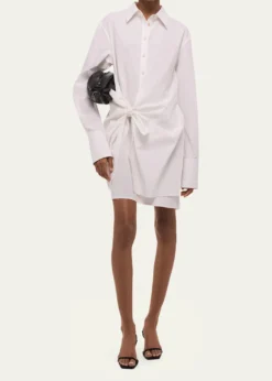 Helmut LangKnotted Cotton Shirtdress