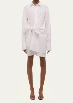 Helmut LangKnotted Cotton Shirtdress