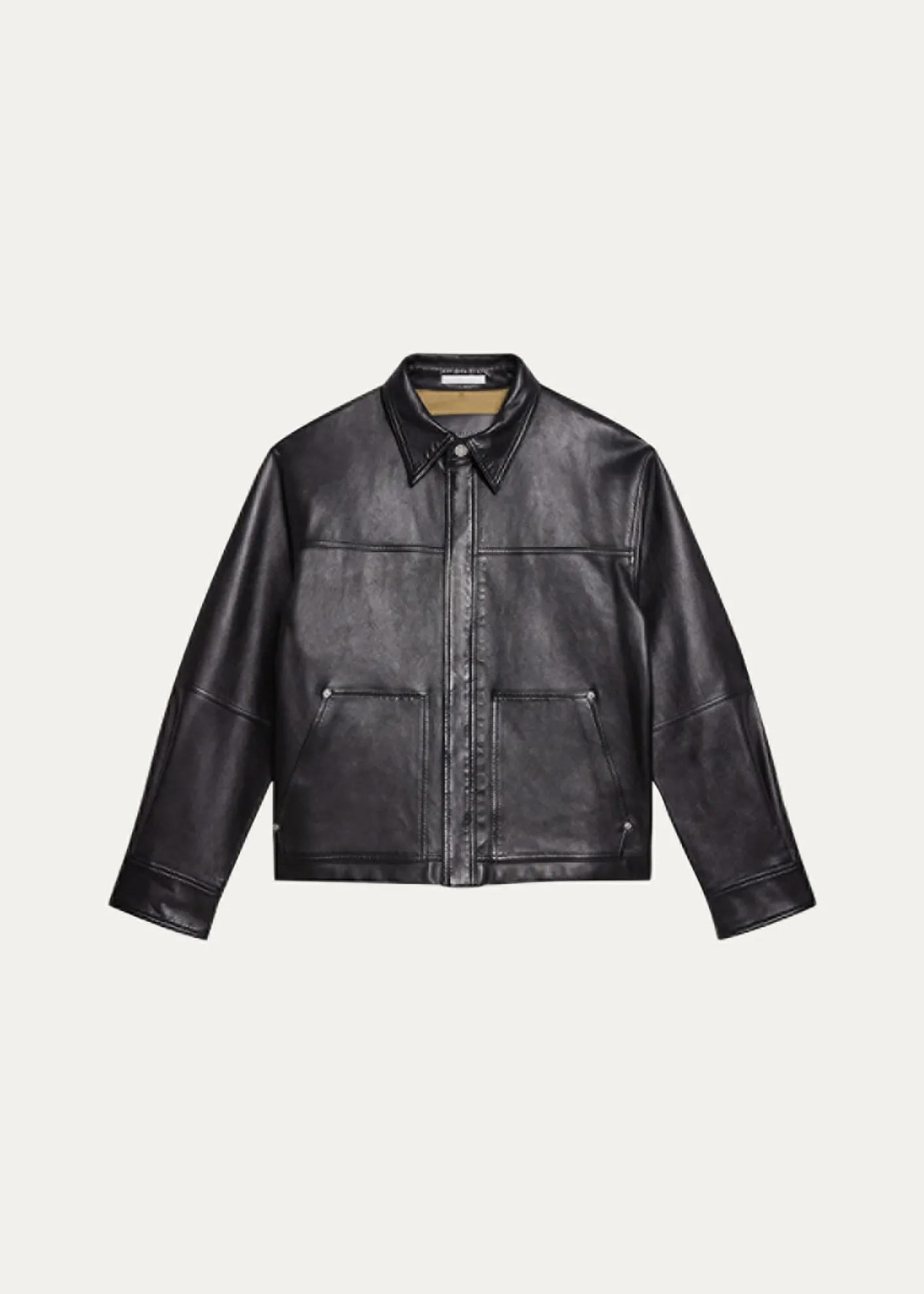 Helmut LangMen's Bonded Leather Snap-Front Jacket