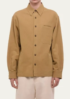 Helmut LangMen's Sailor Slub Cotton and Linen Overshirt