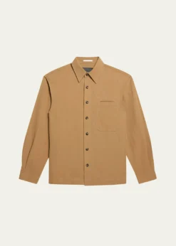 Helmut LangMen's Sailor Slub Cotton and Linen Overshirt