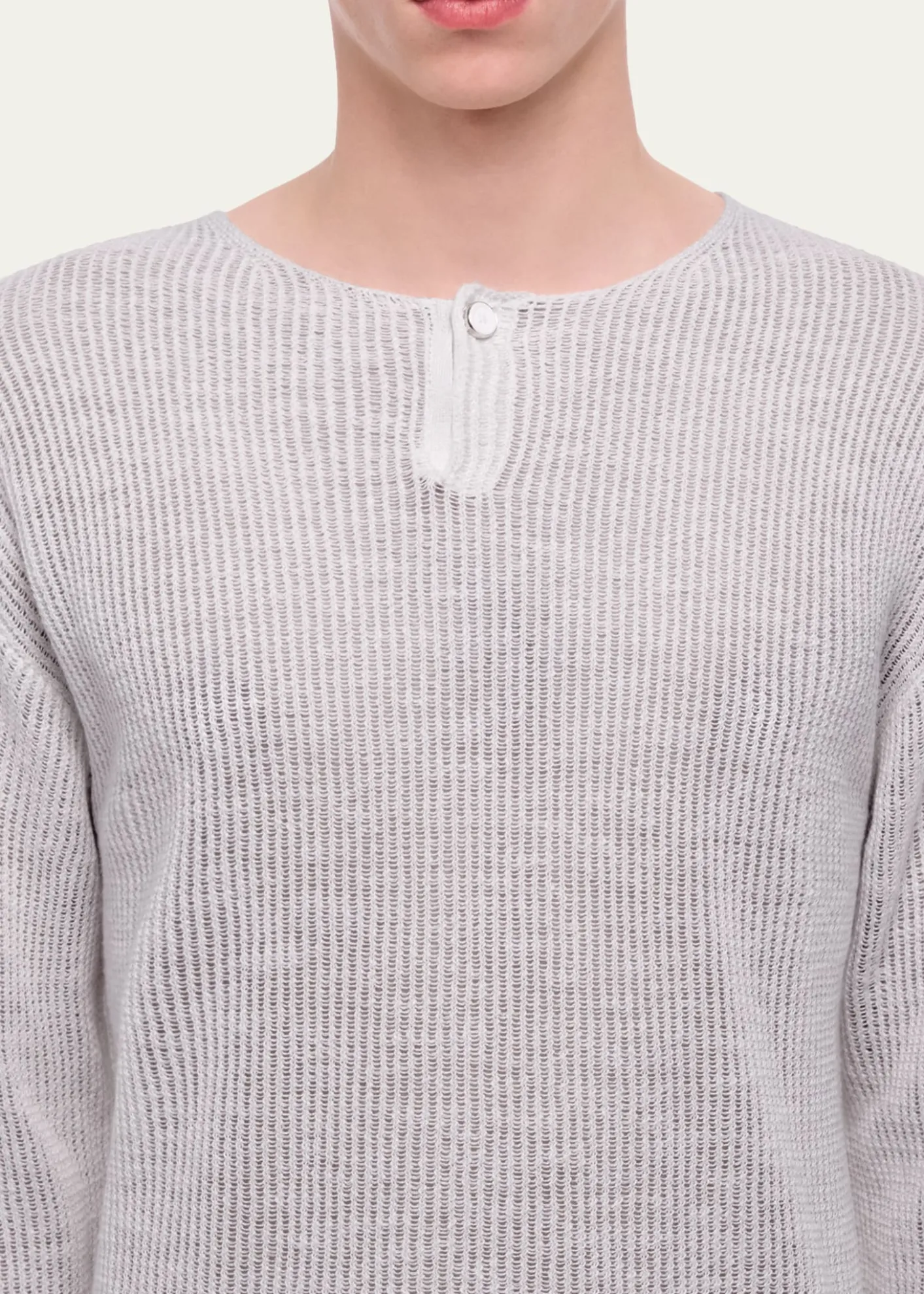 Helmut LangMen's Waffle-Knit Henley T-Shirt