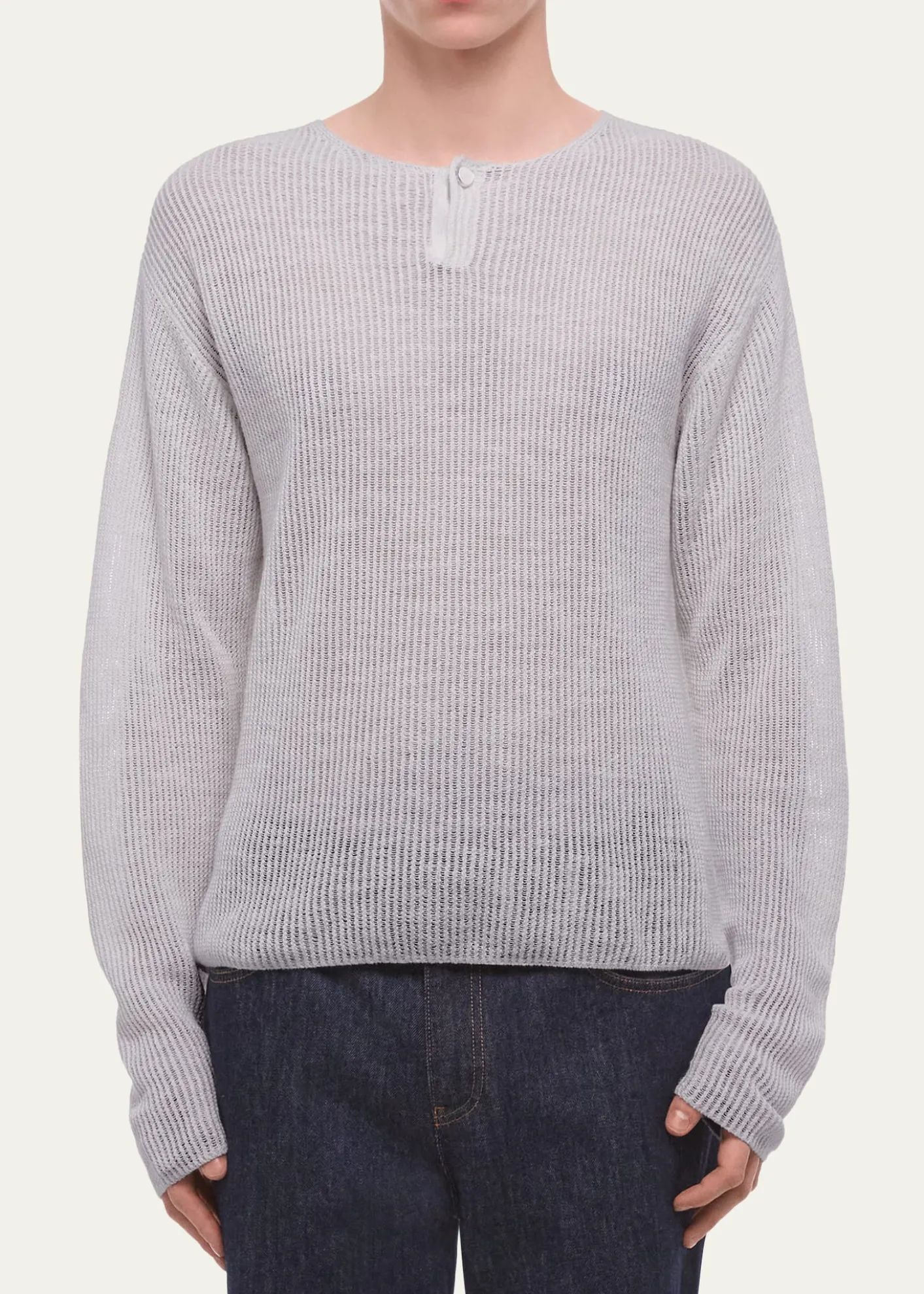 Helmut LangMen's Waffle-Knit Henley T-Shirt