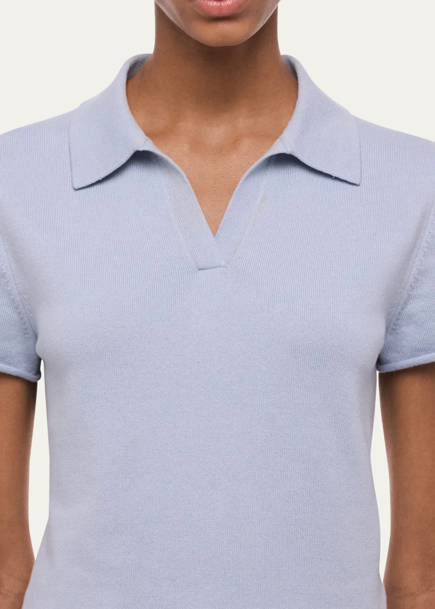 Helmut LangShort-Sleeve Shrunken Polo Shirt
