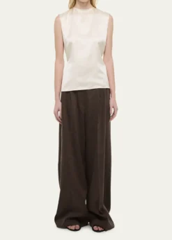 Helmut LangSleeveless Draped Silk Scarf Top