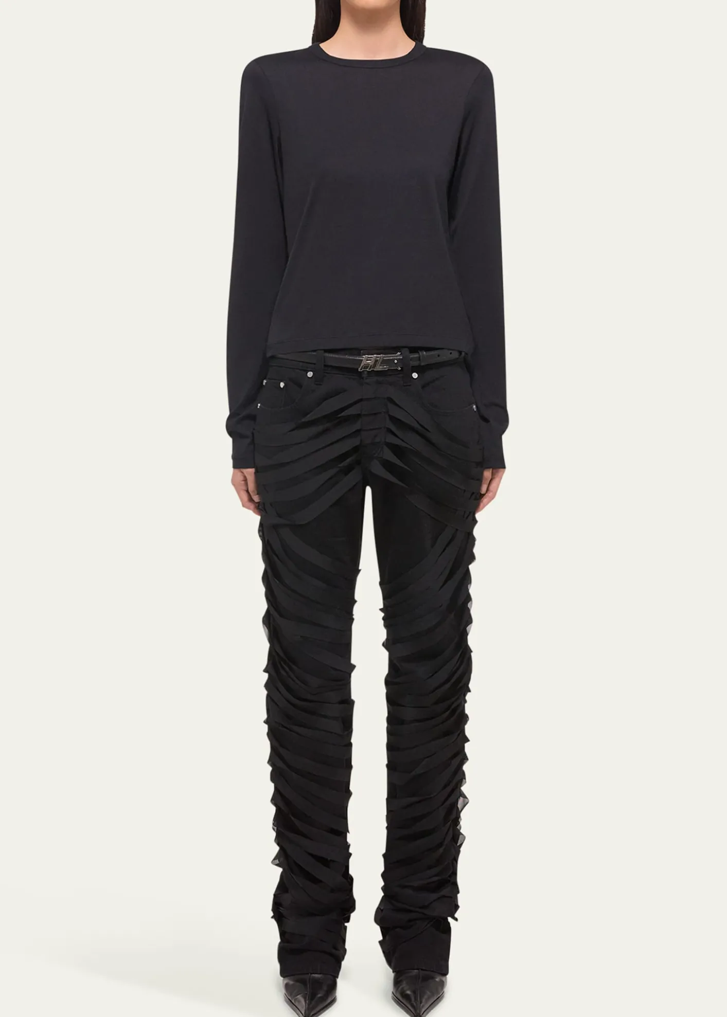 Helmut LangSlim Long-Sleeve Logo Tee