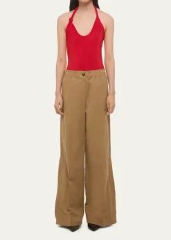Helmut LangTrench Wide-Leg Pull-On Trousers