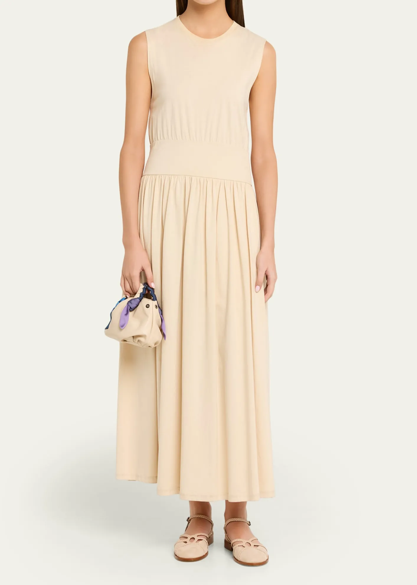 HEREUBombon Foulard Ruched Leather Top-Handle Bag