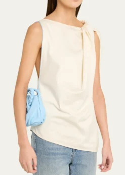 HEREUBombon Ruched Leather Top-Handle Bag