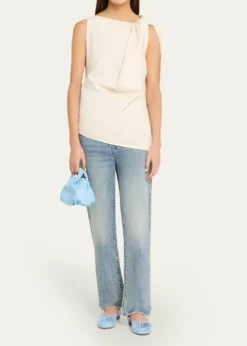 HEREUBombon Ruched Leather Top-Handle Bag