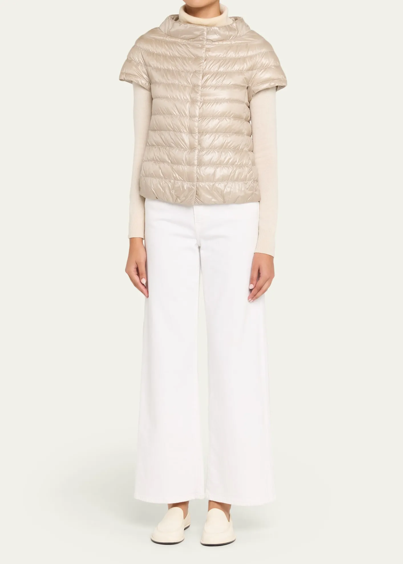 HernoEmilia Water-Resistant Ultralight Nylon Puffer Cape