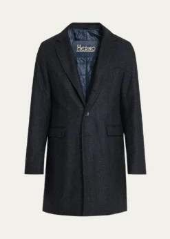 HernoMen's Wool-Blend Herringbone Top Coat