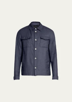 HernoMen's Coated Cashmere-Blend Overshirt