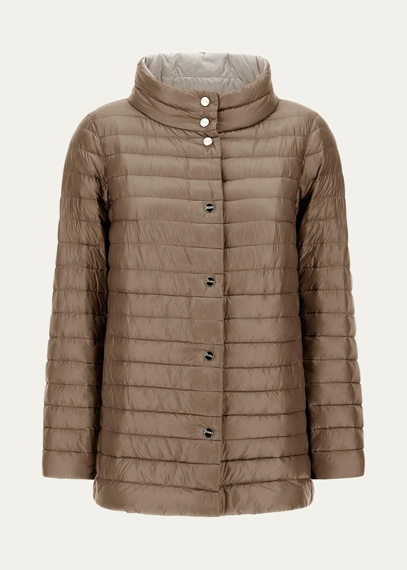HernoReversible Ultra-Light Nylon A-Line Down Jacket