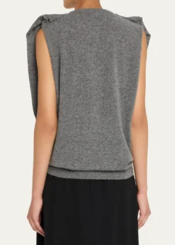 HODAKOVAArgyle Knitted Draped-Sleeve Sweater Vest