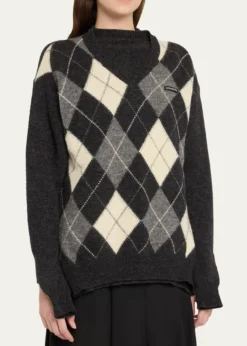 HODAKOVAAttached Argyle Knitted Wool Sweater